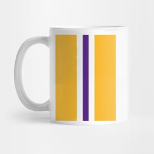 Retro American Basketball Stripes LA, Yellow, White, Purple Mug